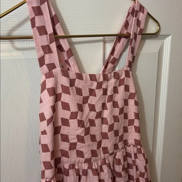 Madewell Pink Textured Sundress with Geometric Pattern - Picture 2 of 10